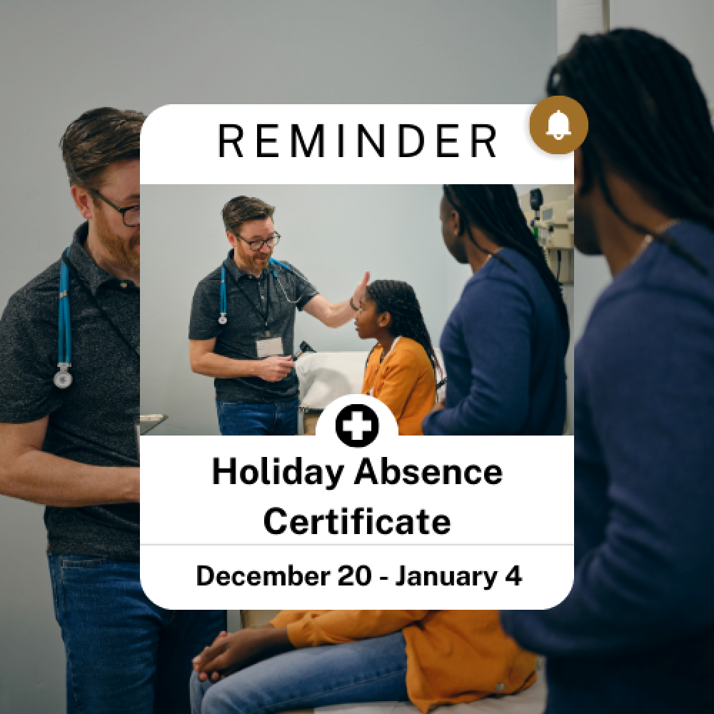 Holiday Absence Certificate