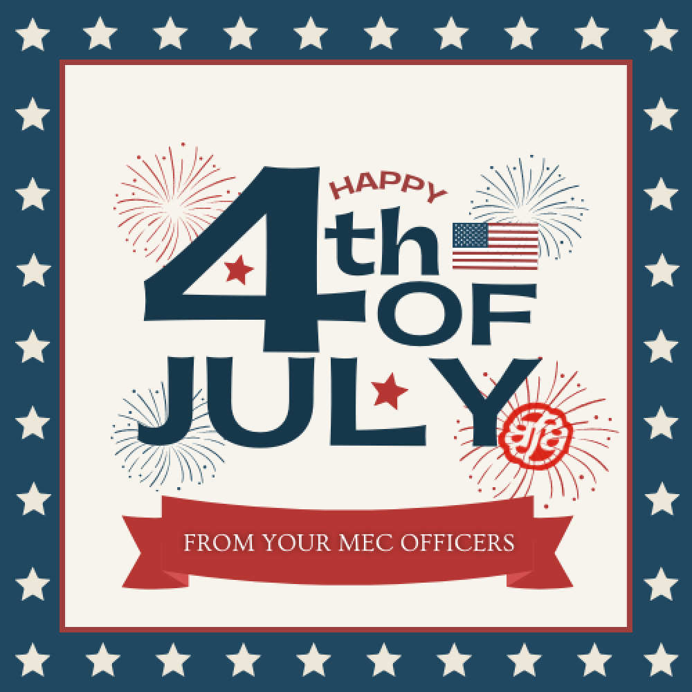 MEC Officer Message: Fourth of July