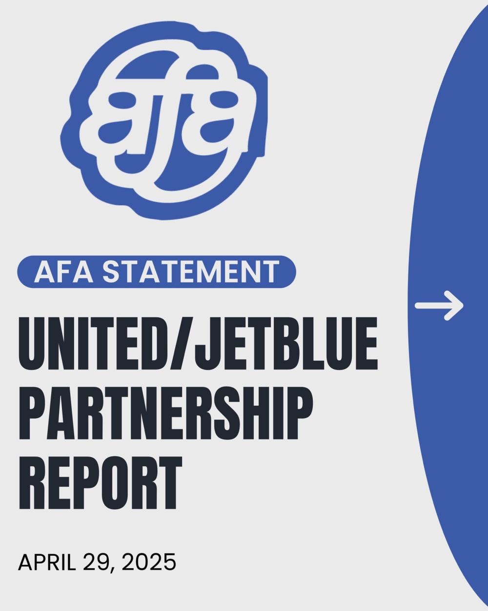 AFA Statement on United/JetBlue Partnership Report
