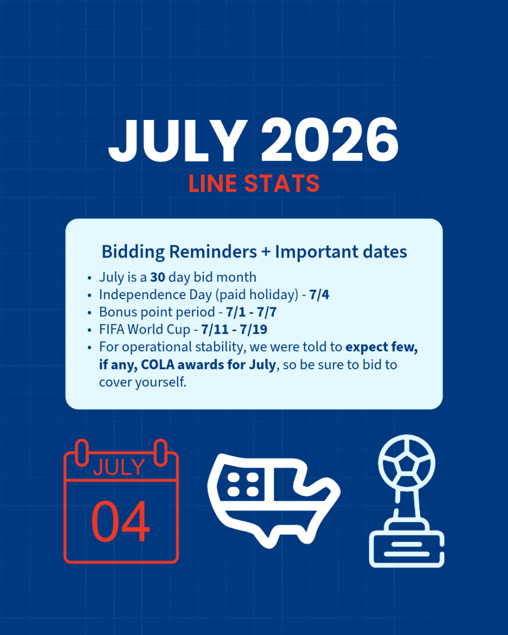 July 2026 Line Stats